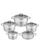 Life Smile Stainless Steel Cookware Set with Glass Lid