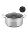 Life Smile 28cm Stainless Steel Cooking Pot with Non-Stick Interlocking Pattern