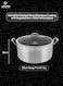 Life Smile 32cm Stainless Steel Cooking Pot with Non-Stick Interlocking Pattern