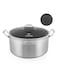 Life Smile 32cm Stainless Steel Cooking Pot with Non-Stick Interlocking Pattern