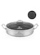 Life Smile 32cm Stainless Steel Cooking Pot with Non-Stick Interlocking Pattern