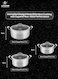 Life Smile 6 Pcs Stainless Steel Cookware Set Non-Stick Interlocking Pattern
