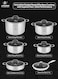 Life Smile 12 Pcs Stainless Steel Non stick Cookware Scratch Resistant Pots Pans