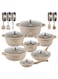 Life Smile Nonstick Cookware Set 29 pcs Cookwares-Induction Base Pots and Pans set-Granite Coating Cooking Pots set