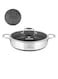 Life Smile 32cm Hybrid Stainless Steel Shallow Pot with Lid   Non-Stick Cookware   Induction Compatible (5.6L)