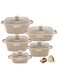 Life Smile Granite Nonstick Cookware Set with Lids and Silicone Gloves Induction Compatible Pots