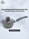 Life Smile 16cm Sauce Pan (1.3L) with Glass Lid &ndash; Non-Stick Granite Coating, Heat Resistant Handle