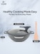 Life Smile 32cm Granite Nonstick Wok Pan with Lid (6.1L) &ndash; Induction Base