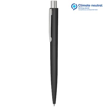 UMA LUMOS GUM Metal Retractable Ballpoint Pen   Soft-Touch Housing, Matt Chrome Clip   Black