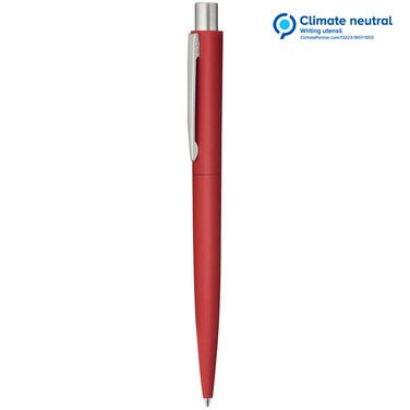 UMA LUMOS GUM Metal Retractable Ballpoint Pen   Soft-Touch Housing, Matt Chrome Clip   Red