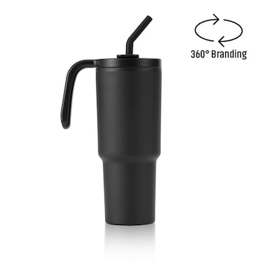 FORZA 360 - Hans Larsen Recycled Stainless Steel/PP Tumbler with 360 Branding - Black