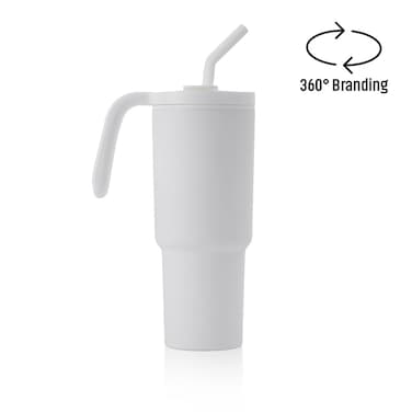 FORZA 360 - Hans Larsen Recycled Stainless Steel/PP Tumbler with 360 Branding - White