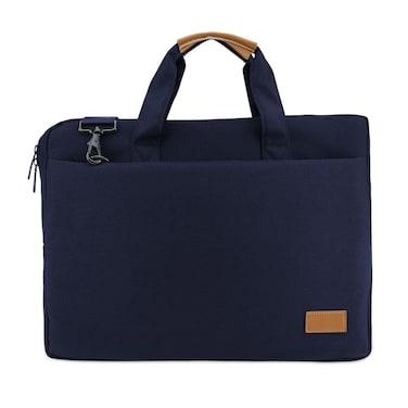 SLOTEN - Santhome&reg; 15" Laptop Bag - Navy Blue/Tan