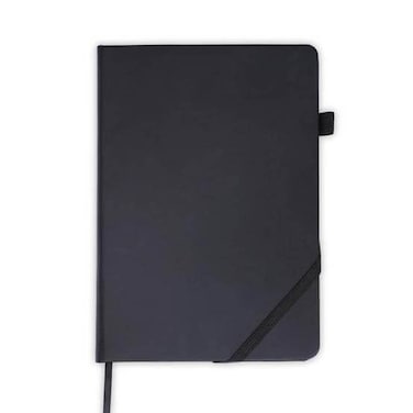 FAROE Santhome A5 PU Hardcover Notebook   96 Sheets 80gsm, Pen Loop + Inner Pocket   Black