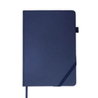 FAROE Santhome A5 PU Hardcover Notebook   96 Sheets 80gsm, Pen Loop + Inner Pocket   Navy Blue