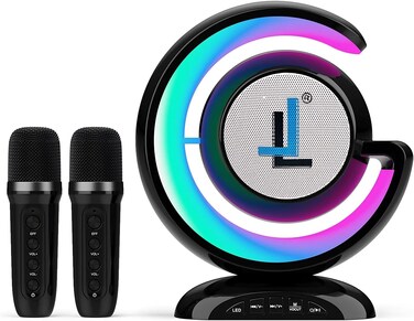 Limitless Portable Karaoke Speaker with Wireless Mic, LED Lights, Bluetooth &amp; USB-C &ndash; Black