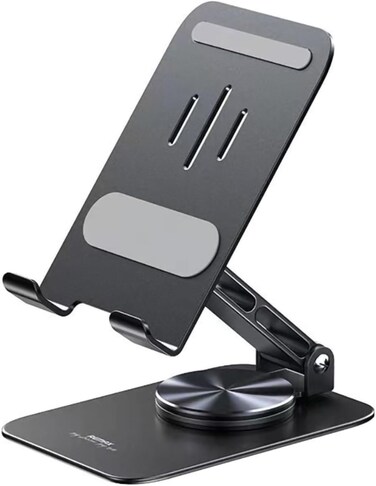 Remax Mena Phone Stand, Height Adjustable Phone Holder, Foldable iPhone Stand for Desk, Stable Mobile Stand Holder Compatible with Most Phones iPhone 16/15/14/13 Series Galaxy S23 S24 Ultra,Tarnish