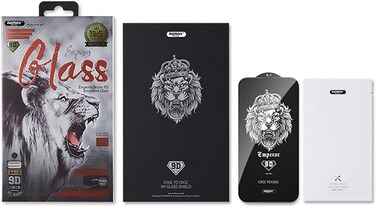 Remax Mena 9D Full Screen Protector Tempered Glass for iPh 15 ProMax 6.7, Anti-Scratch, Edge-to-Edge Screen Protector, HD Viewing, No Oily Stins, Anti Fingerprint, Clear