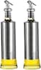 Limitless Glass Seasoning Tank Kitchen Dispensers Kit Bottles Premium Glass Oil Bottle Spill-Proof For BBQ, Grilling, Making Salad, Baking, Frying, Roasting Kitchen Storage Stainless Steel   500ml