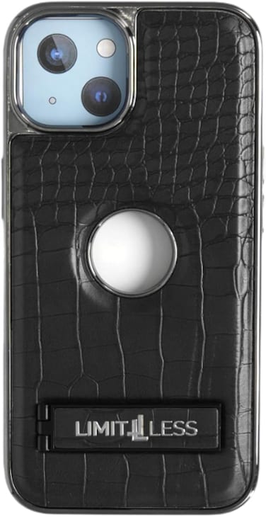 Limitless Leather Case for iPhone 15, Slim Fit Back Protector, Soft Grip Luxury Leather Cover, Anti-Scratch Full Phone Back Case with Logo Cutouts, Shockproof Fall Protection, Black
