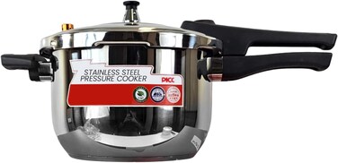 Limitless 4 Ltr Pressure Cooker Stainless Steel with Lid, Induction Base Cooker, Used For Cooking, Soups, and Rice Recipes Lightweight &amp; Durable Cooker, Cool Handle &amp; Safety Valves, Silver