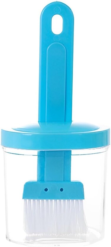 'Limitless Silicone Oil Brush Set with Leak-Proof Oil Dispenser Bottle - Ideal for Baking, Cooking, BBQ, Camping, and Outdoor Picnics - Kitchen and BBQ Accessories Oil Brush for Home Use (Blue)