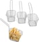 Limitless 4PC Square Fry Basket for French Fries and Snacks, Stainless Steel Food Strainer for Effortlessly Draining Excess Oil, Ideal for Cooking and Serving Colander (Assorted Color)