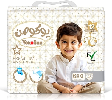Yokosun Premium Baby Diaper Pants, Size 6 / XXL (15-23 Kg) 28 Pieces, 1 Pack