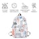 Flaneur White Stylish Durable Backpack with Colorful Print and Multiple Compartments