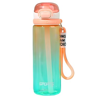 Flaneur Leak-Proof 750ml Orange Water Bottle with Straw, Handle, and Secure Lock