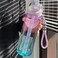 Flaneur Leak-Proof 750ml Pink Water Bottle with Straw, Handle, and Secure Lock