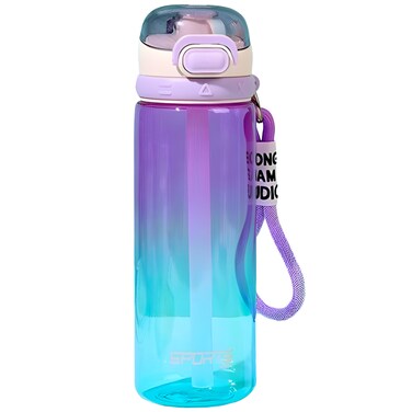 Flaneur Leak-Proof 750ml Pink Water Bottle with Straw, Handle, and Secure Lock