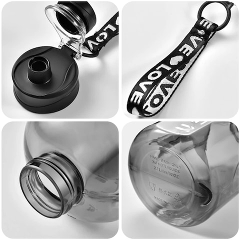 Flaneur Leak-Proof 1700ml Sports Bottle with Handle and Transparent Lid