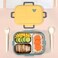 Flaneur Yellow and Green 1200ml Lunch Box with Cute Heart Design 22*16.5*6.9