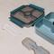 Flaneur Square Lunch Box with Cutlery and Transparent Lid 1200ml 21*21*6.2