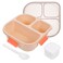 Flaneur Beige Square Lunch Box with Transparent Lid 1100ml 20*20*7.5