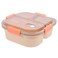 Flaneur Beige Square Lunch Box with Transparent Lid 1100ml 20*20*7.5