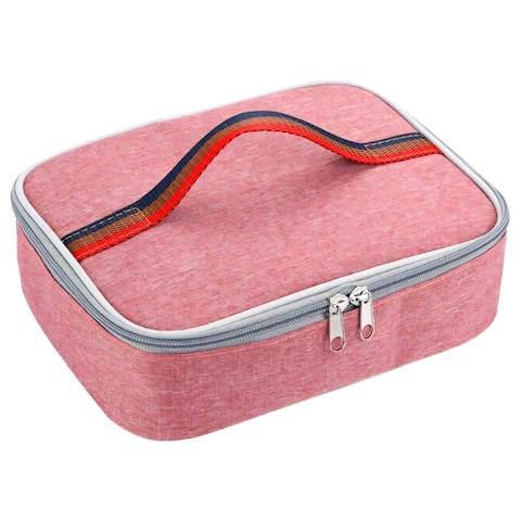 Flaneur Red Insulated Lunch Bag with Double Zipper and Handle