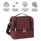 Flaneur Red Double-Deck Insulated Lunch Bag with Handle and Front Pocket - Large Capacity