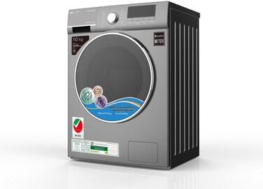 General Gold Front Loading Washing Machine 10KG Inverter Motor 1400 RPM 16 Programs, Inox