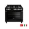 General Gold 6 Burner Gas Cooking Range 90x60 cm, Freestanding Cooker Italian Parts, Gas Oven Grill with Triple Glass Door, Dual Wok Burners, Cast Iron Pan Support, Rotisserie, Heavy Duty Stove