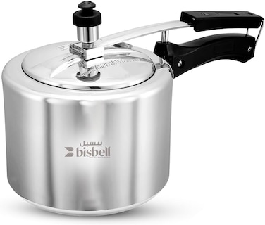 Bisbell Premium Aluminium Inner Lid Pressure Cooker 5 Litre - Gas &amp; Induction Compatible, Safe Cooking, Rubber Gasket, Quick Meal Ready - BB2000

