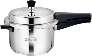 Bisbell Premium Stainless Steel Pressure Cooker 5 Litre (5Ltr) - Inner Lid, Induction Compatible, Safe &amp; Fast Cooking Cookware - BB2096