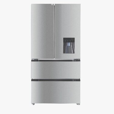 ثلاجة وفريزر قائمة بذاتها CM-575WD VCM INOX 91 سم - سعة 539 لتر، لون فضي، مزودة بموزع مياه