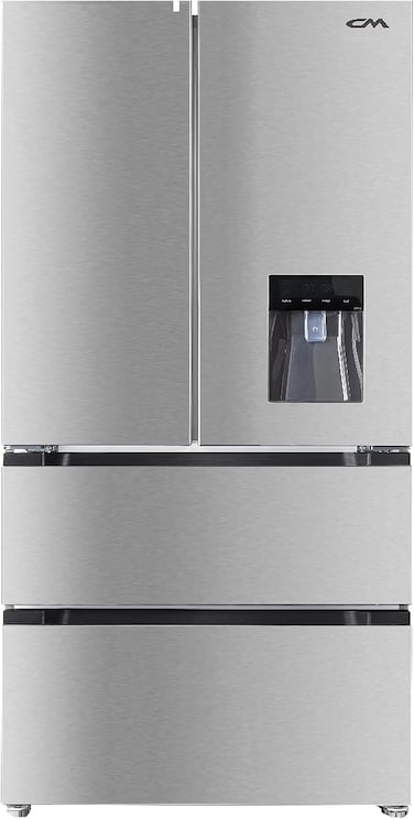 CM-575WD VCM INOX 91cm Freestanding Fridge Freezer &ndash; 539L Silver Refrigerator with Water Dispenser