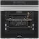 CM ROMA INOX 60CM Built-In Electric Oven, 74L, Touch Control, LED Display, Air Fryer, Triple-Layer Tempered Glass, Stainless Steel, Child Lock, 13 Functions, 2890-3440W, Wire Rack &amp; Tray, Black Glass