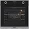 CM MILANO NERO 60CM Built-In Electric Oven, 74L Capacity, Mechanical Control with Digital Timer, 8 Functions, A+ Energy Class, Black Tempered Glass &amp; Stainless Steel, 2300W-2730W - Black Glass