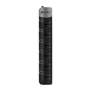 NCTS 6125B QFLUX SERIES 6WAY Universal extension socket, overload protection, Cable length:1.8M, Child Resistant Safety Covers, EU plug top, Surge Protector