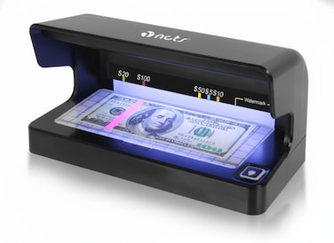 NCTS MD01 UV COUNTERFEIT DETECTOR- VERIFIES BANKNOTES, CHEQUES, PASSPORTS, CREDIT CARDS- UV/MG/IR Detection   Fast &amp; Accurate Fraud Prevention Device/ 1 Year Warranty/ GTIN: 6295151550199