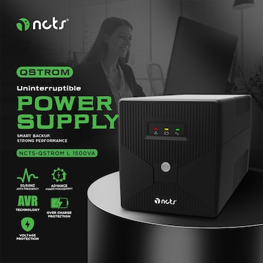 Line Interactive UPS NCTS QSTROM L SERIES 1500VA Voltage Input 220V&nbsp;Buck Up AVR Voltage Stabilization Fast Transfer Reliable Buck Up for Home &amp; Office Equipment/ GTIN 6295151551837